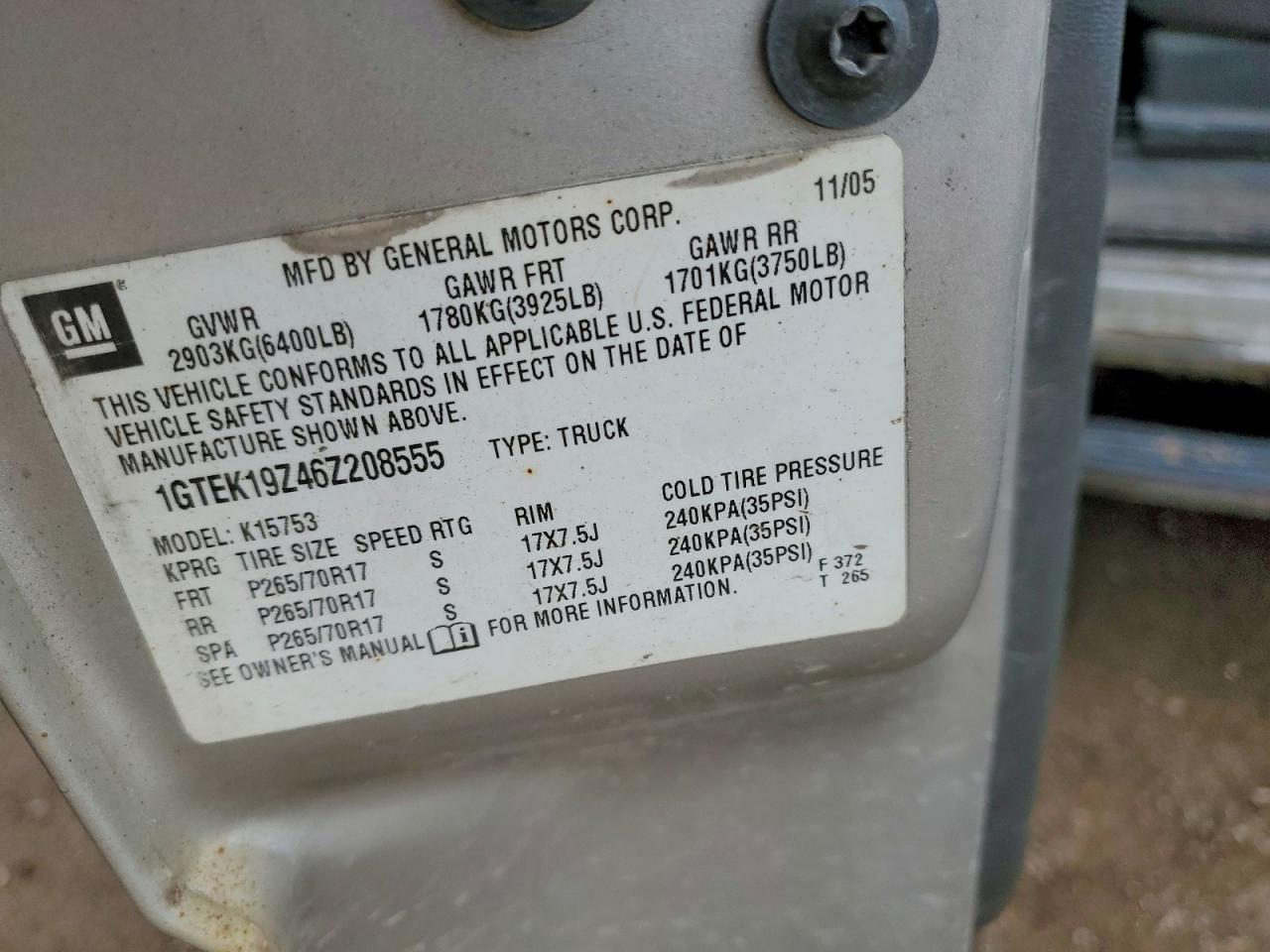 2006 GMC SIERRA
