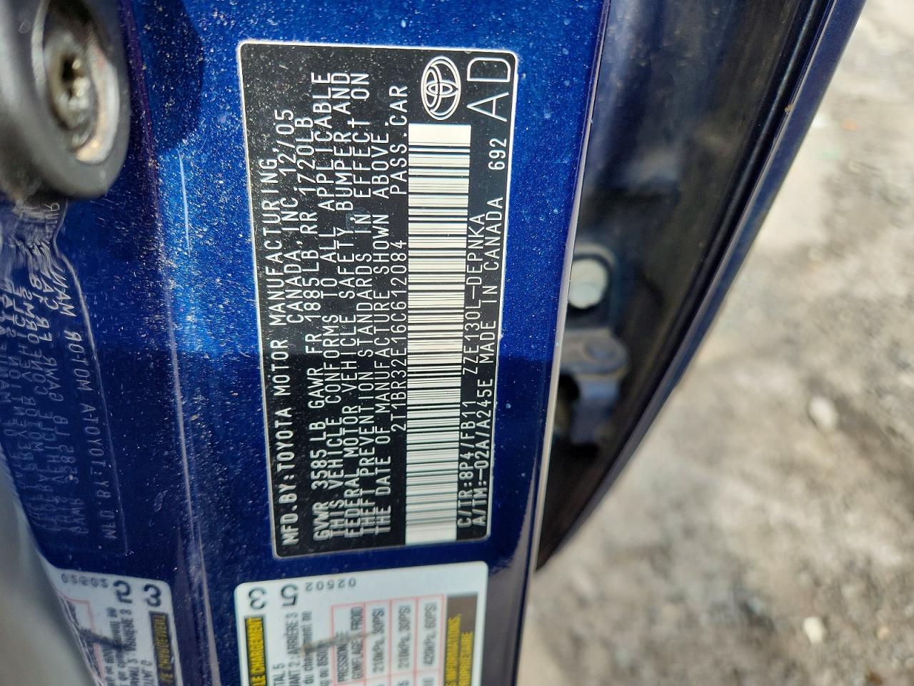 2006 TOYOTA COROLLA