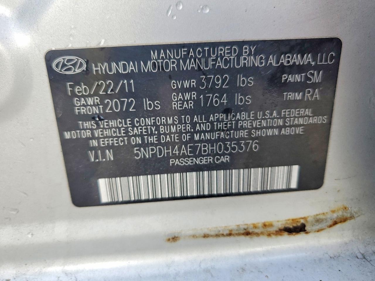 2011 HYUNDAI ELANTRA