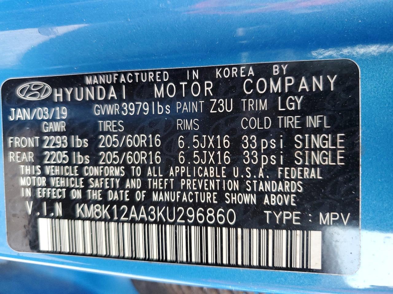 2019 HYUNDAI KONA
