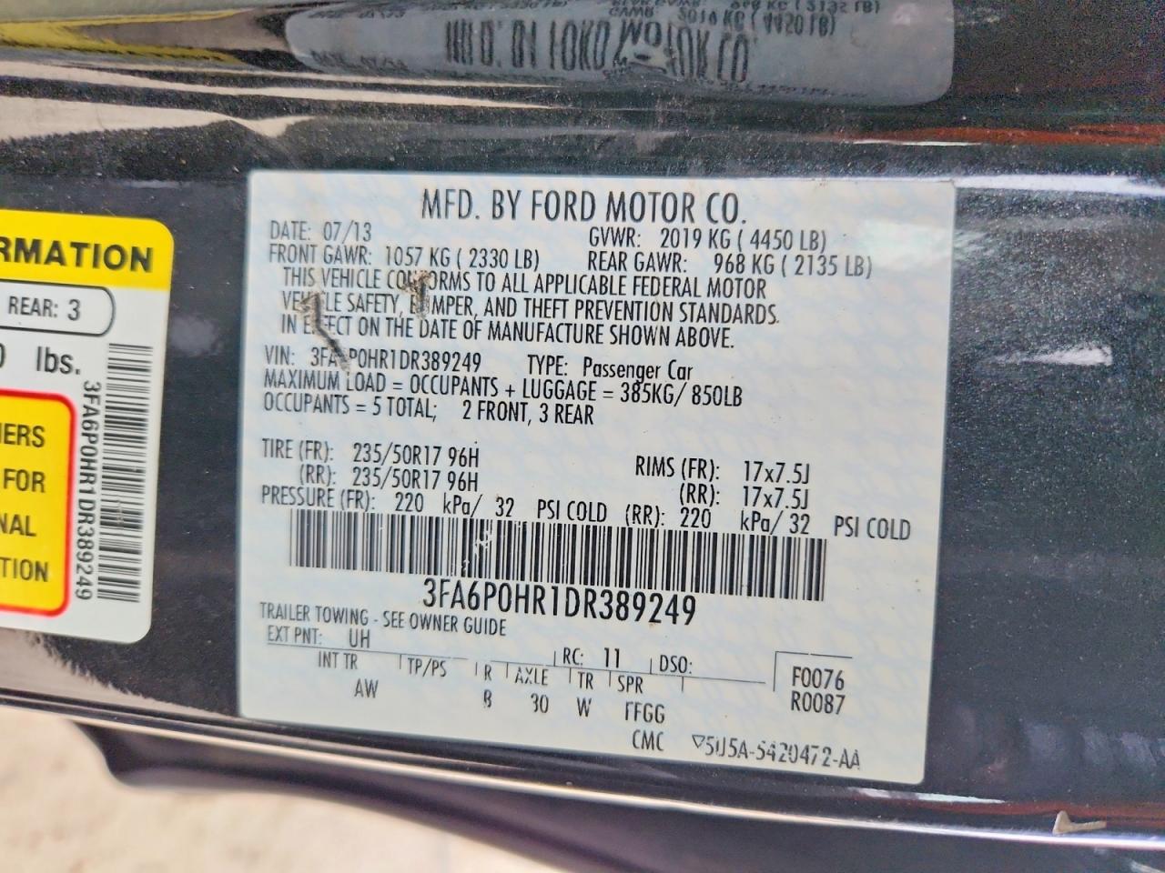 2013 FORD FUSION SE