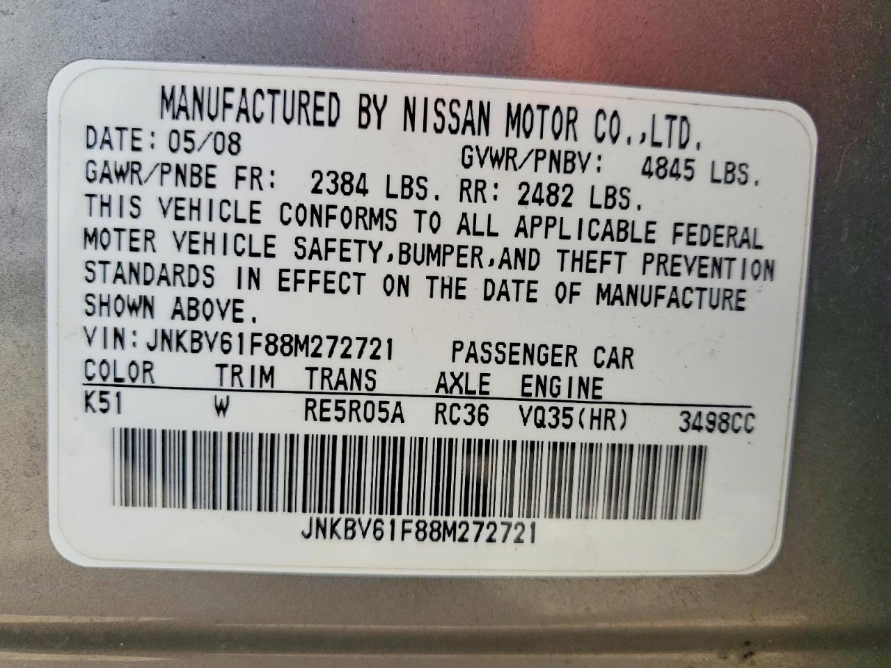 2008 INFINITI G35
