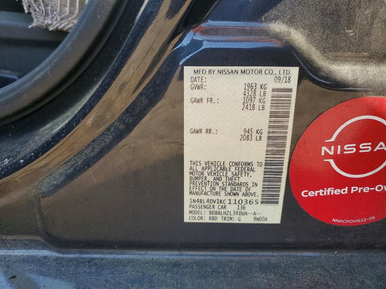 2019 NISSAN ALTIMA