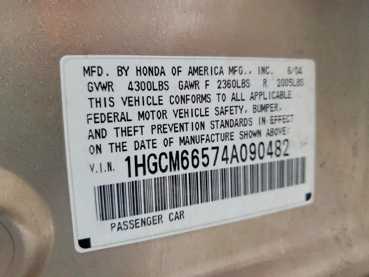 2004 HONDA ACCORD