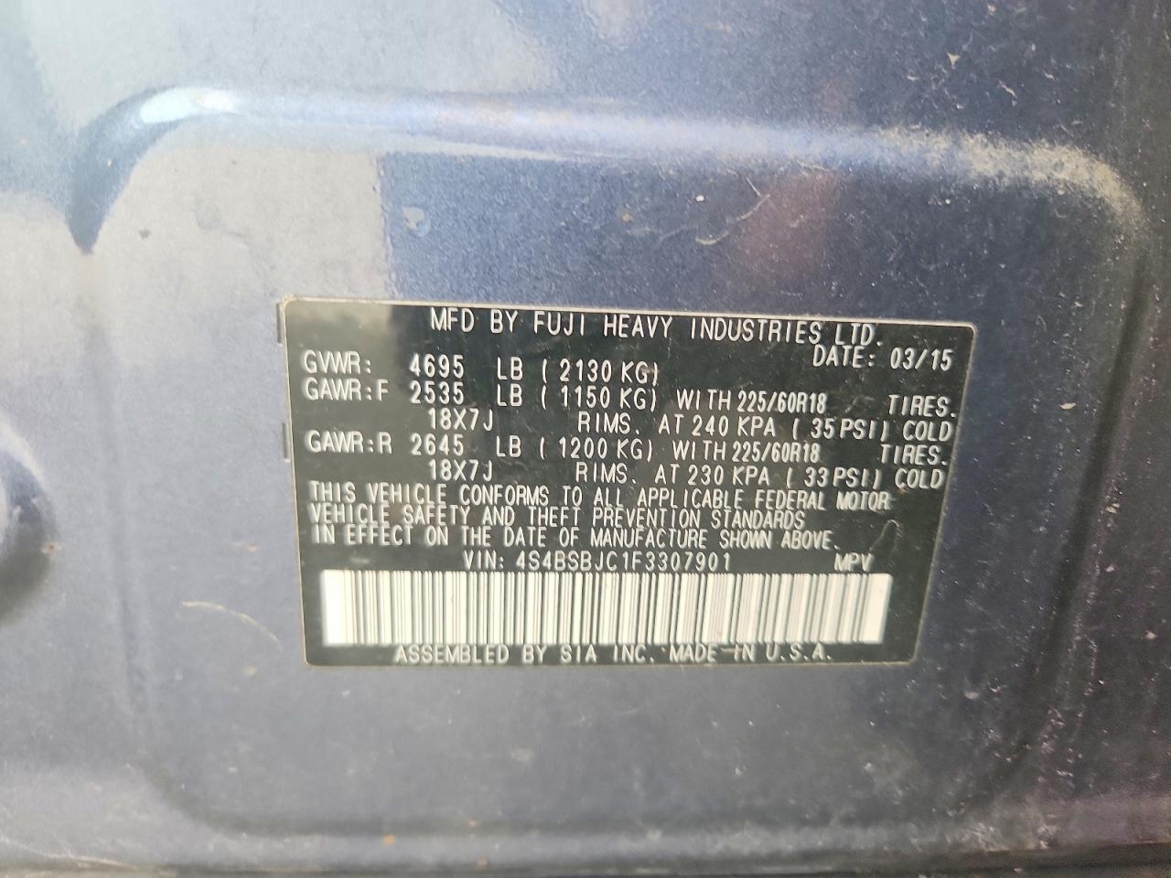 2015 SUBARU OUTBACK