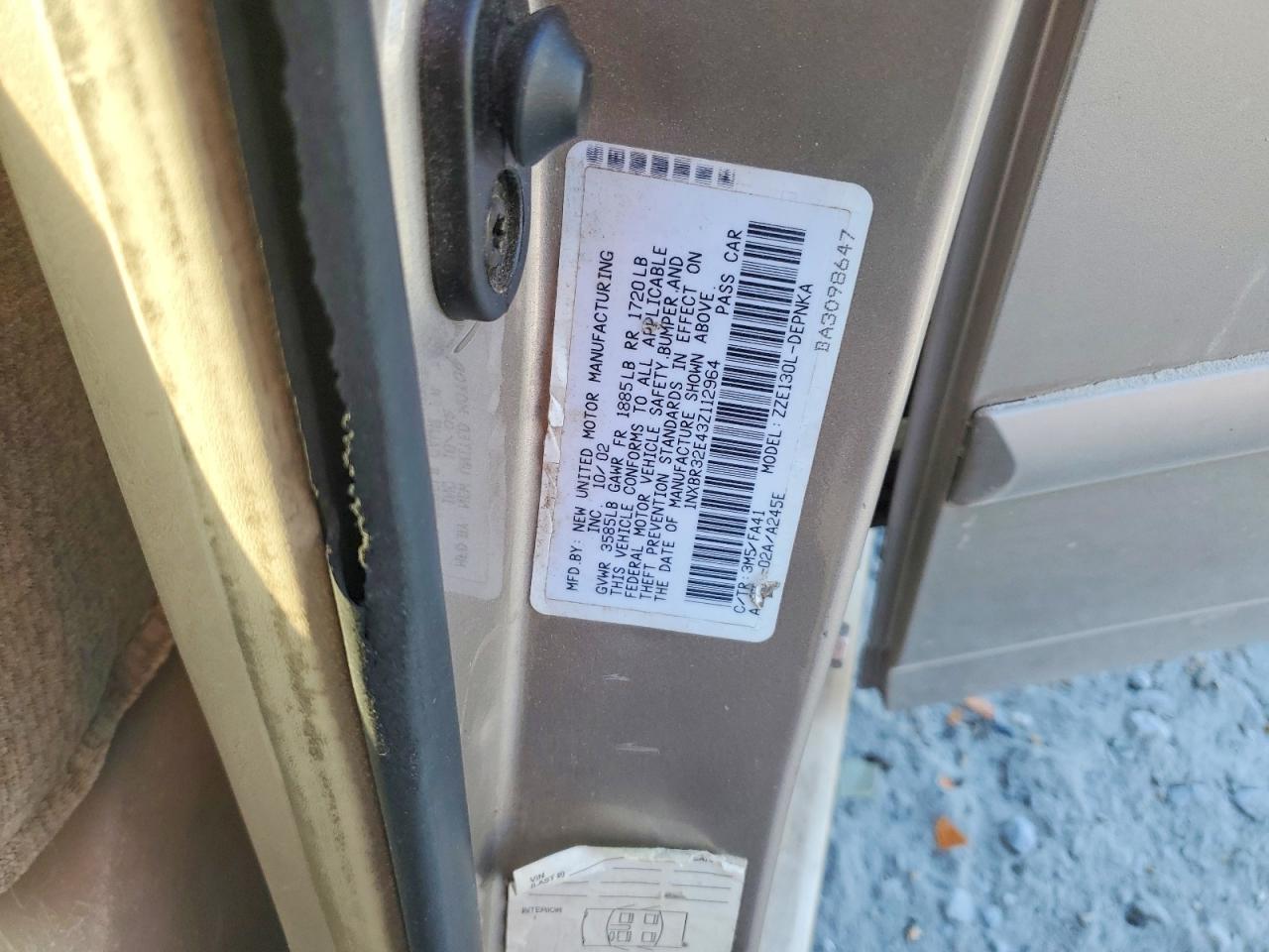 2003 TOYOTA COROLLA