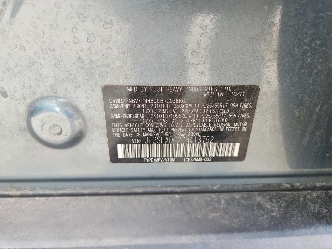 2012 SUBARU FORESTER