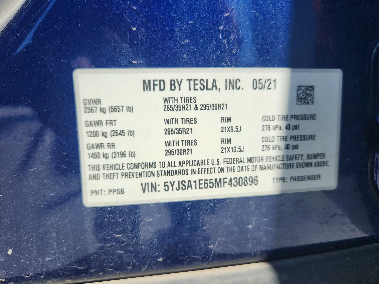 2021 TESLA MODEL S