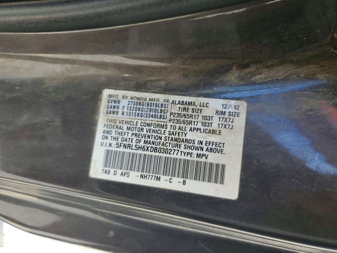 2013 HONDA ODYSSEY
