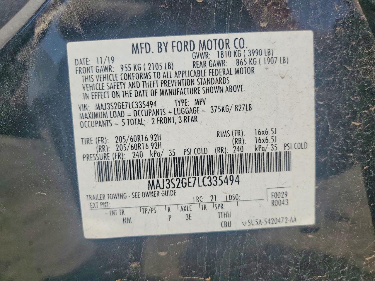 2020 FORD ECOSPORT