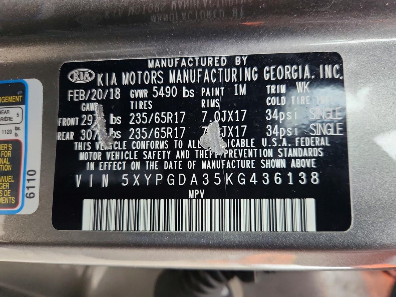2019 KIA SORENTO