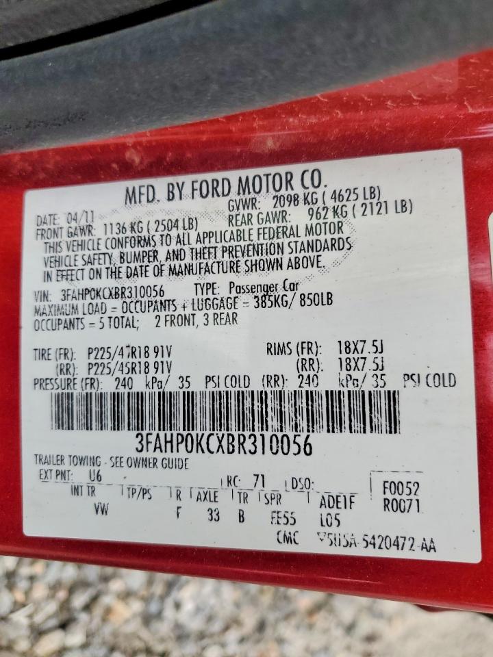 2011 FORD FUSION