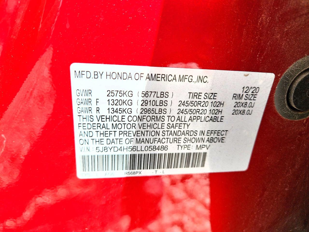 2020 ACURA MDX