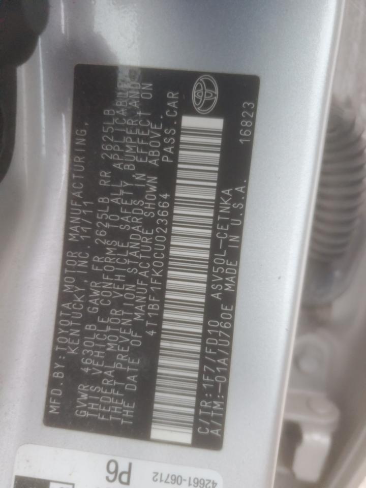 2012 TOYOTA CAMRY