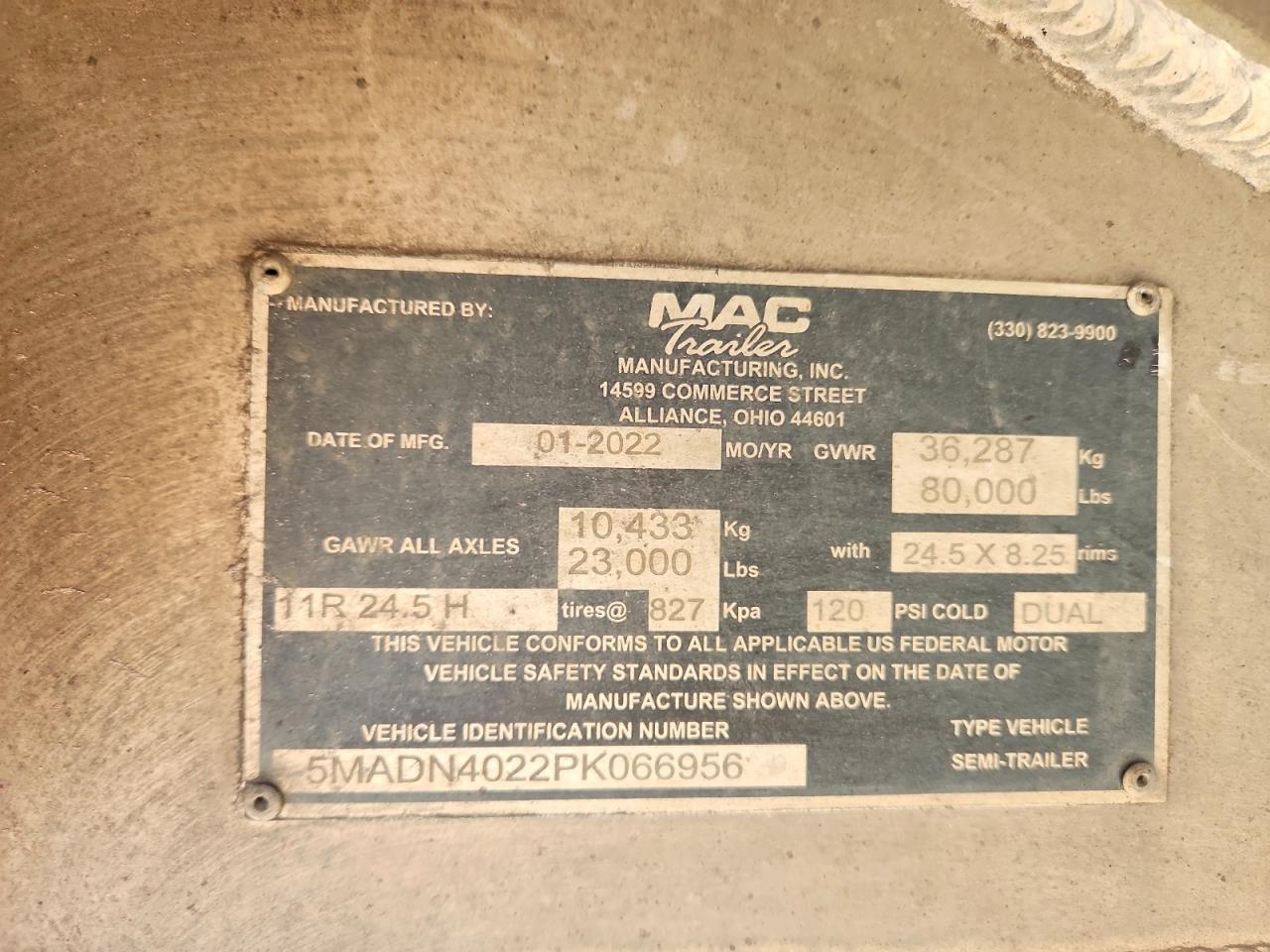 2023 MAC TRAILER MANUFACTURING TRAILER