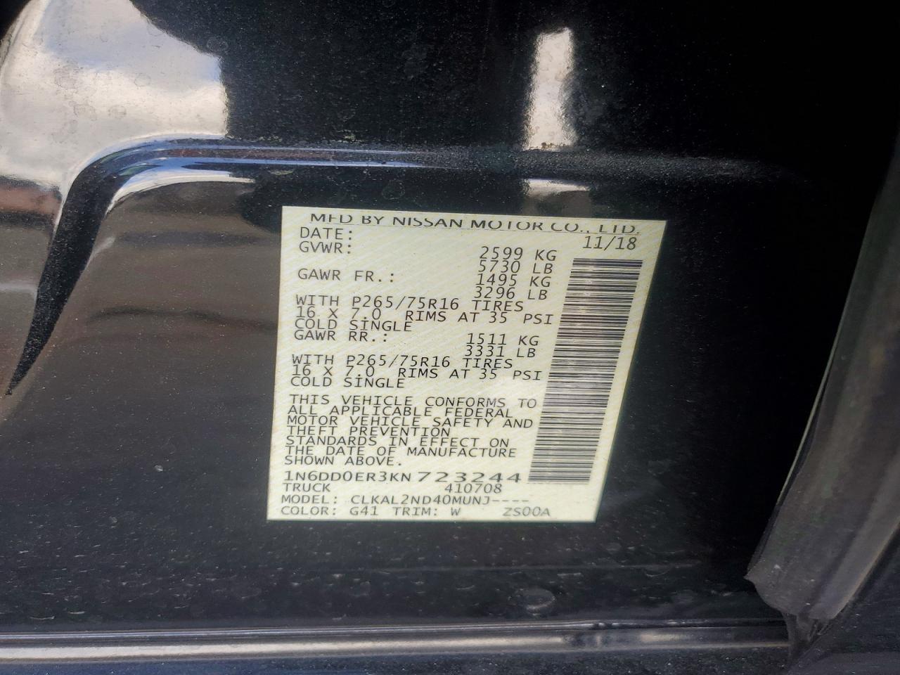 2019 NISSAN FRONTIER