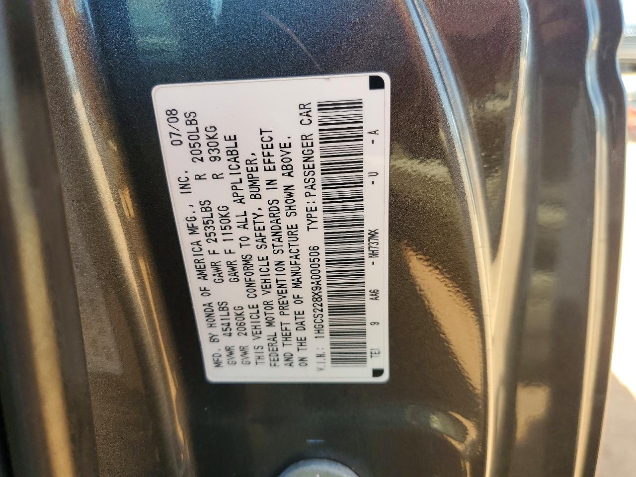 2009 HONDA ACCORD