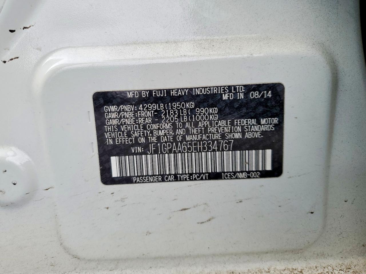 2014 SUBARU IMPREZA