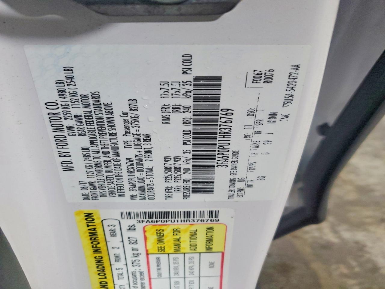 2017 FORD FUSION