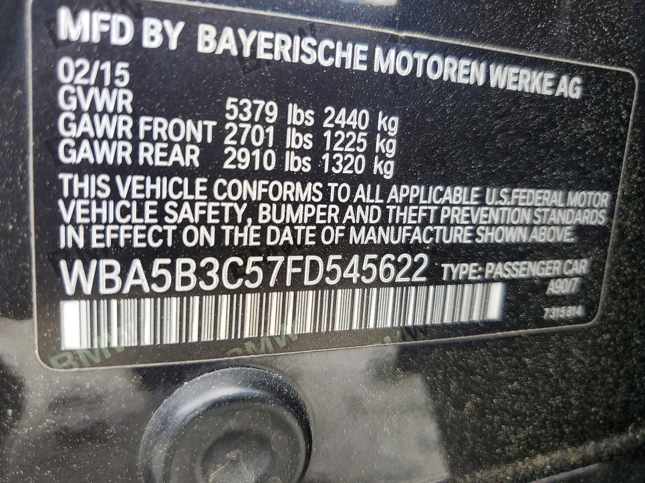 2015 BMW 5 SERIES