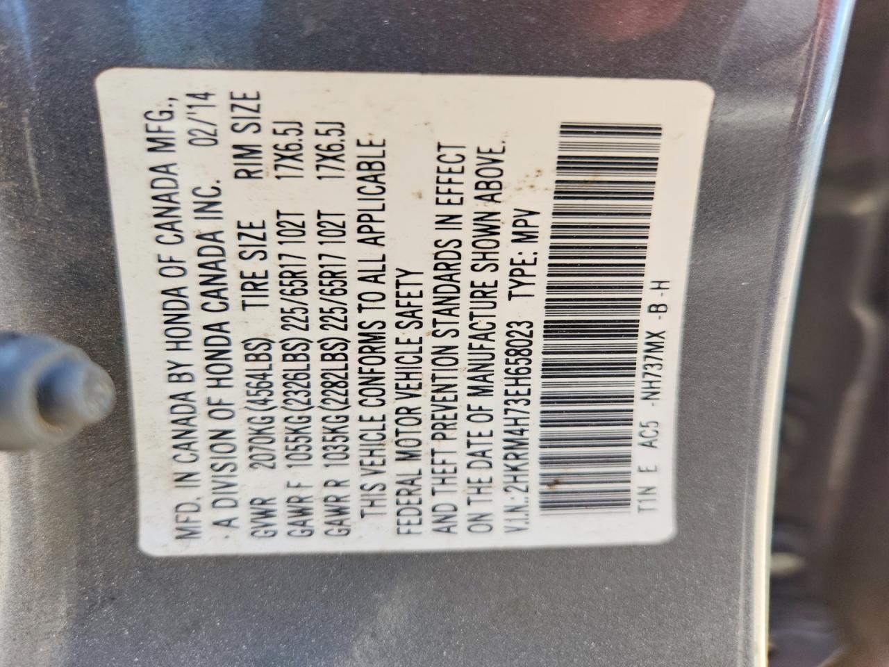 2014 HONDA CRV