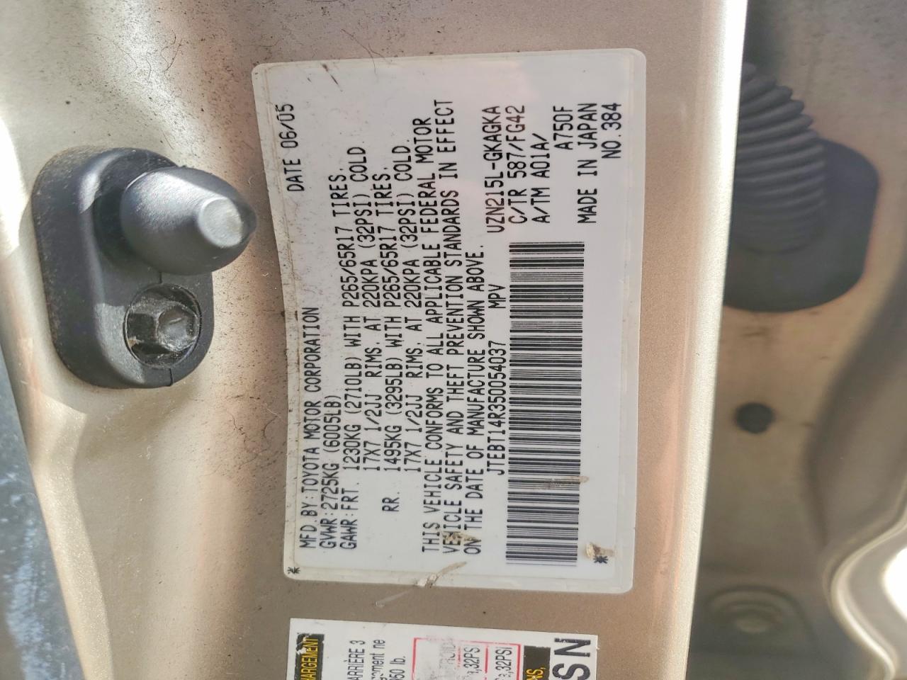 2005 TOYOTA 4RUNNER