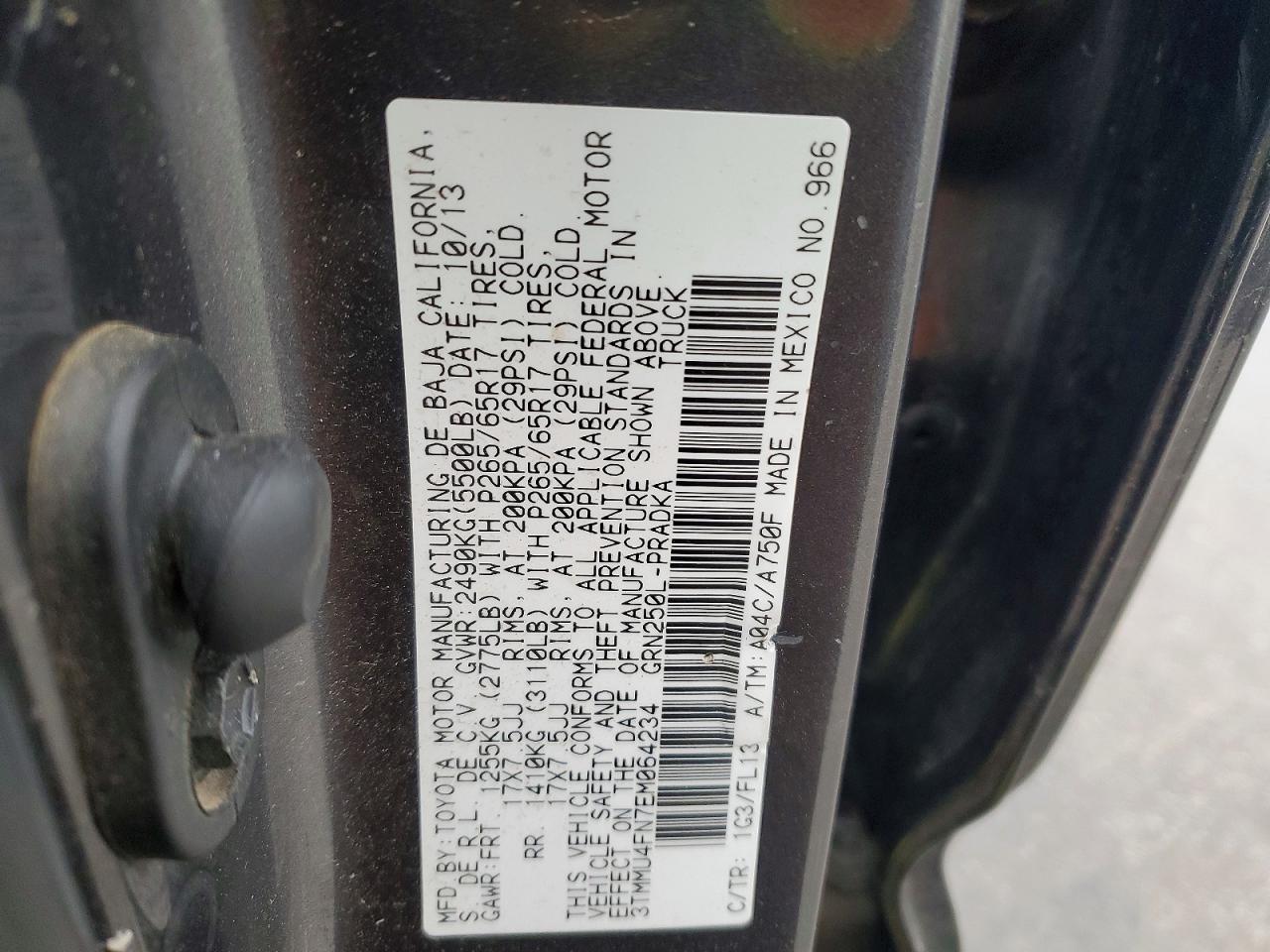 2014 TOYOTA TACOMA
