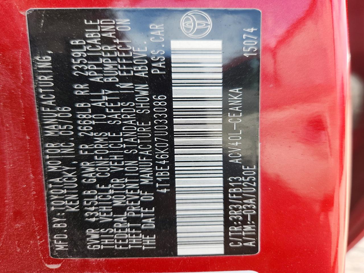 2007 TOYOTA CAMRY