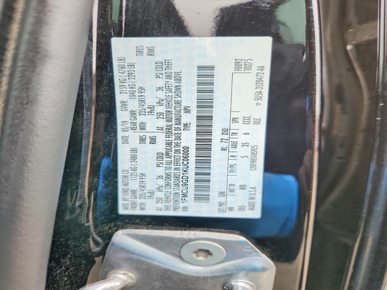 2019 FORD ESCAPE