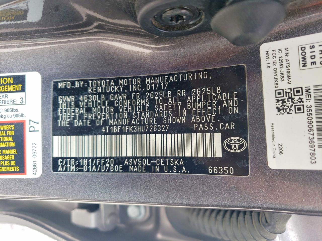 2017 TOYOTA CAMRY