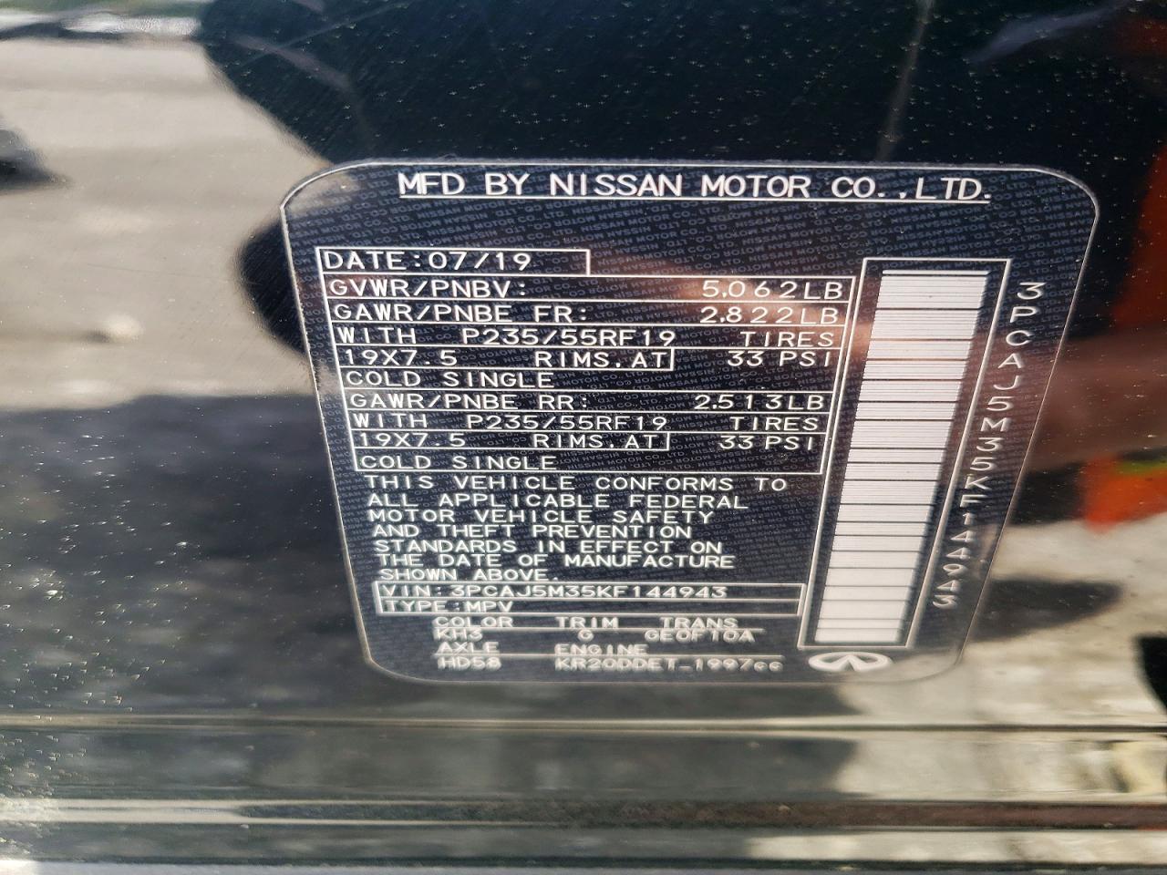 2019 INFINITI QX50