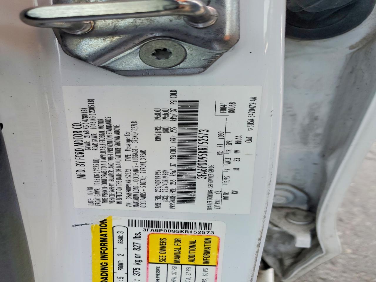 2019 FORD FUSION