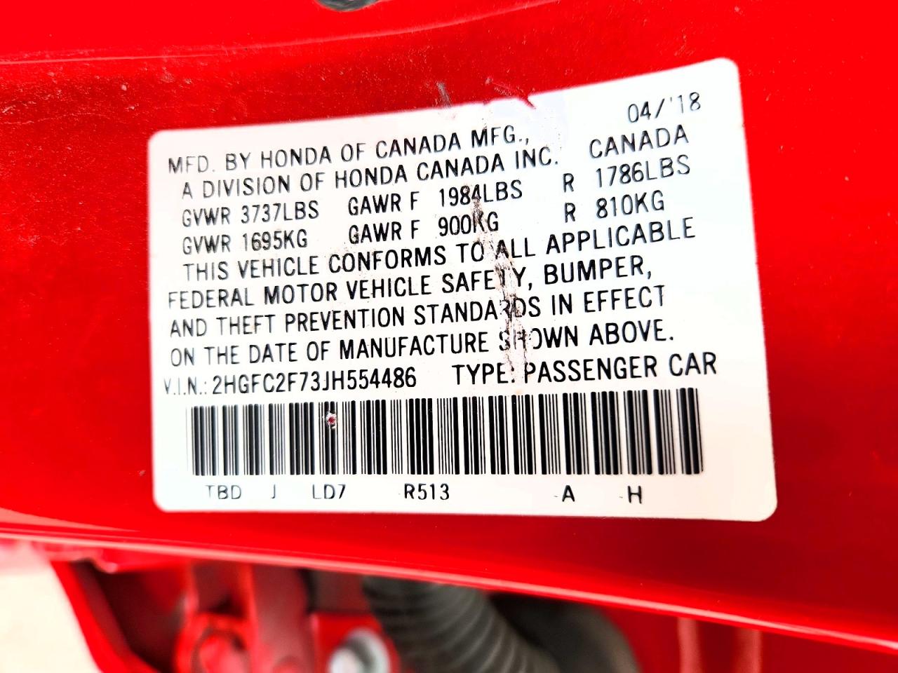 2018 HONDA CIVIC