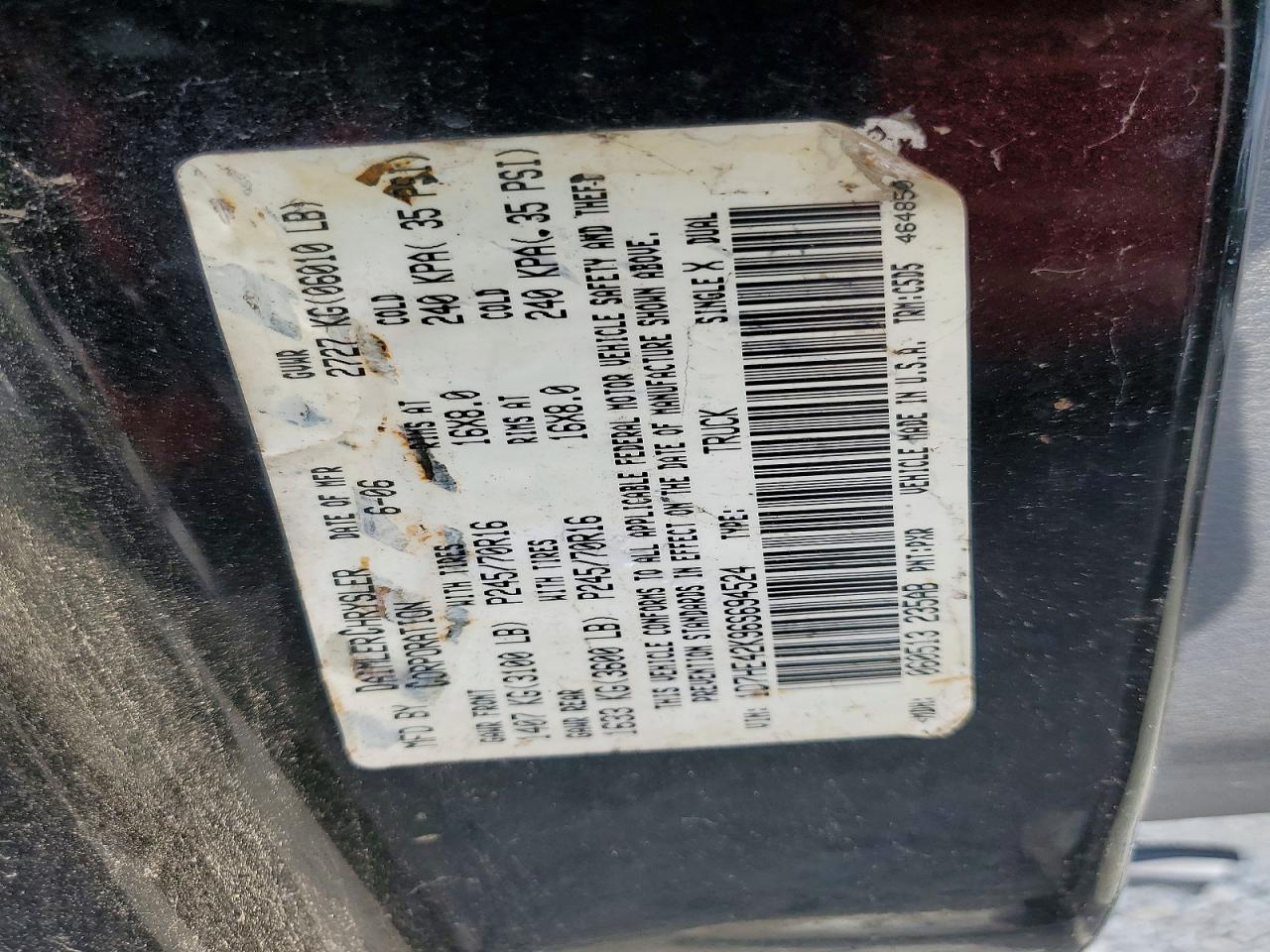 2006 DODGE DAKOTA