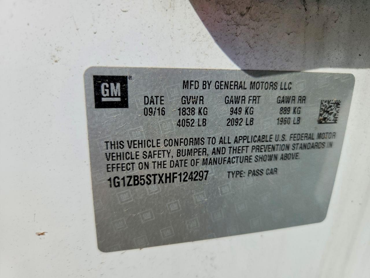 2017 CHEVROLET MALIBU
