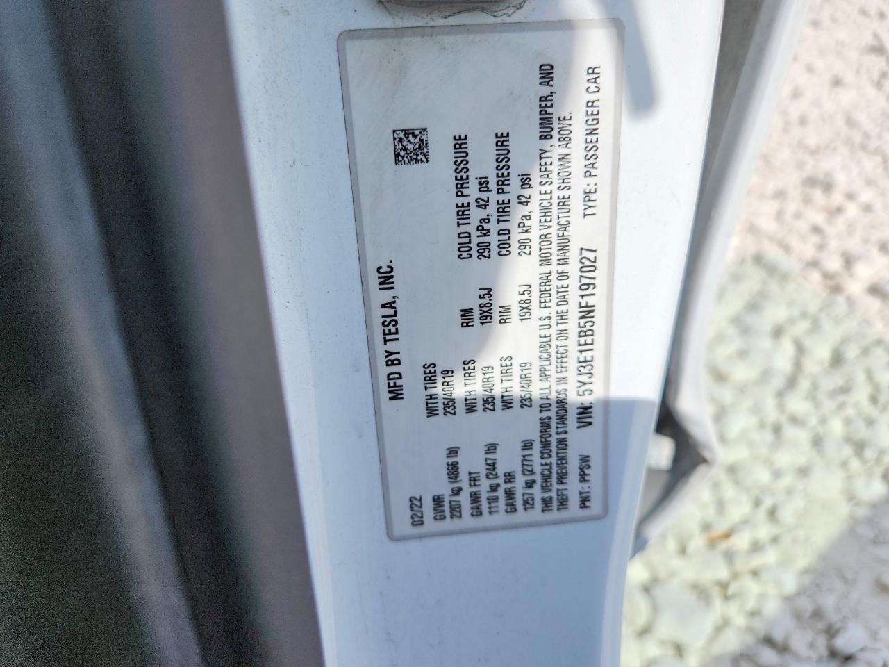 2022 TESLA MODEL 3