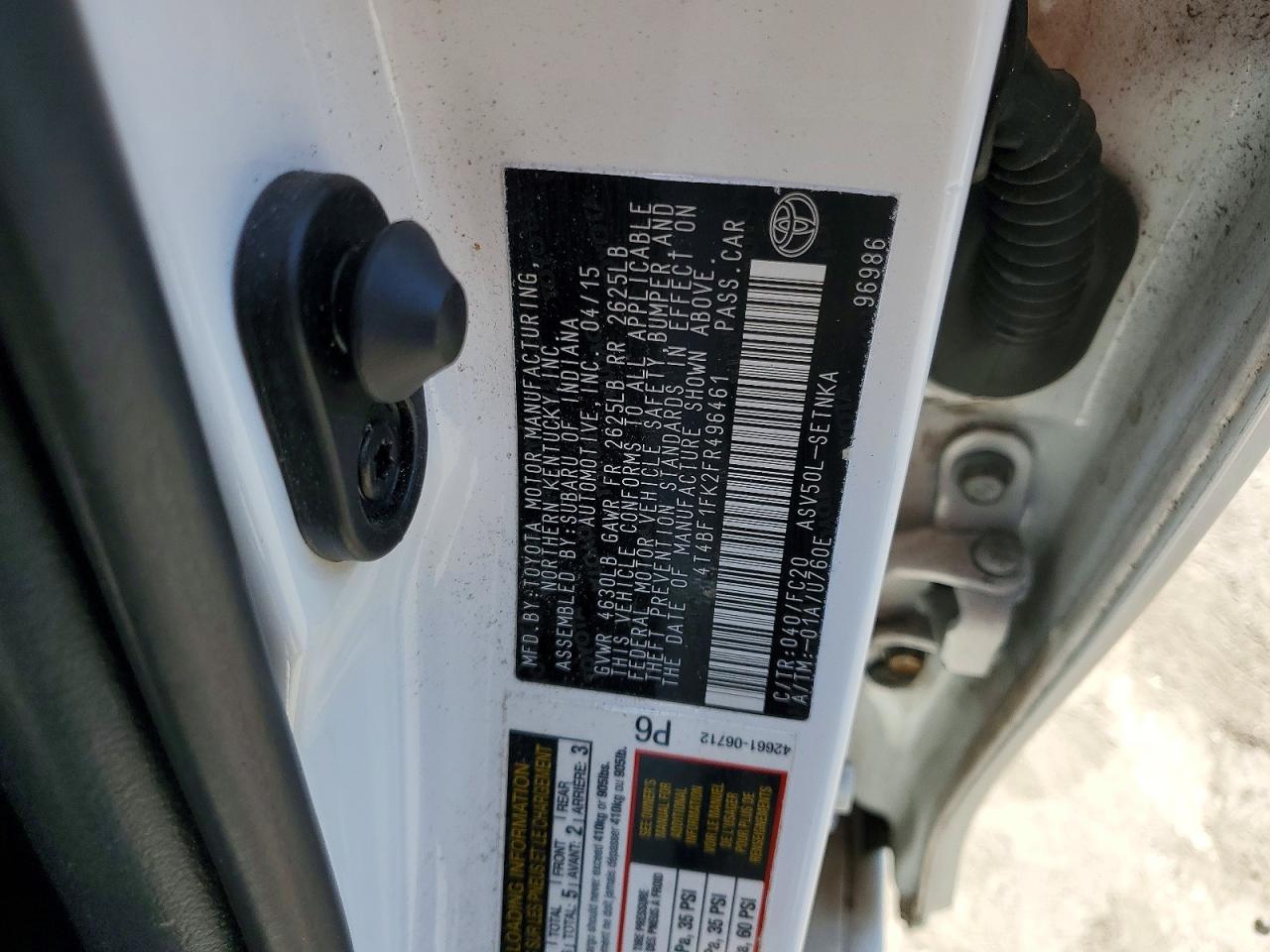 2015 TOYOTA CAMRY