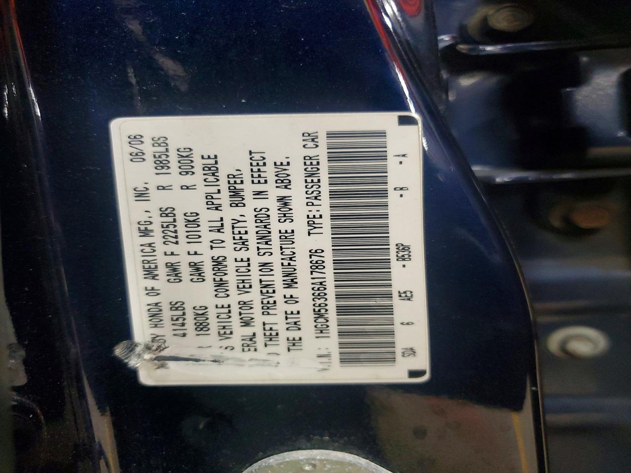 2006 HONDA ACCORD