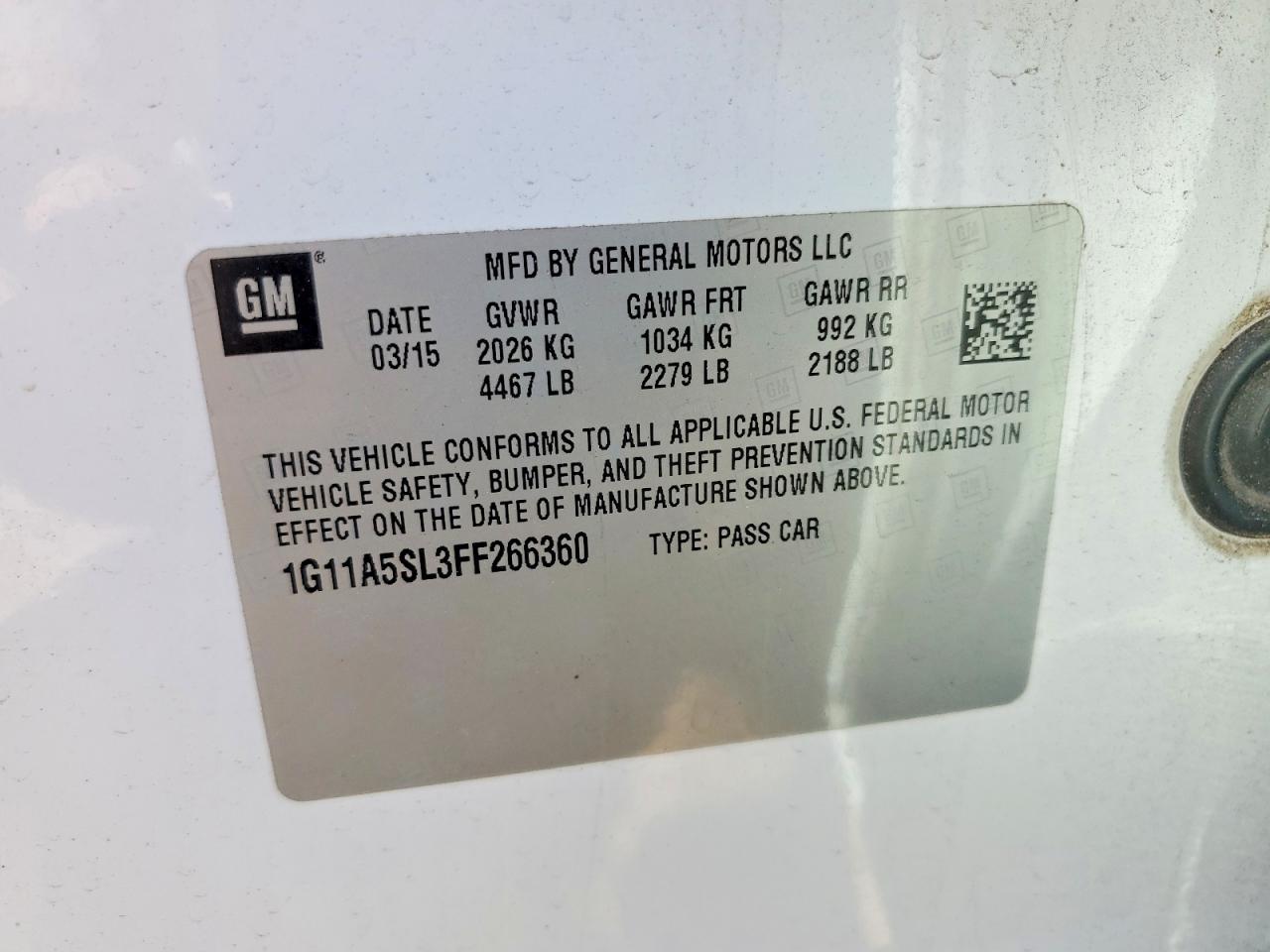 2015 CHEVROLET MALIBU