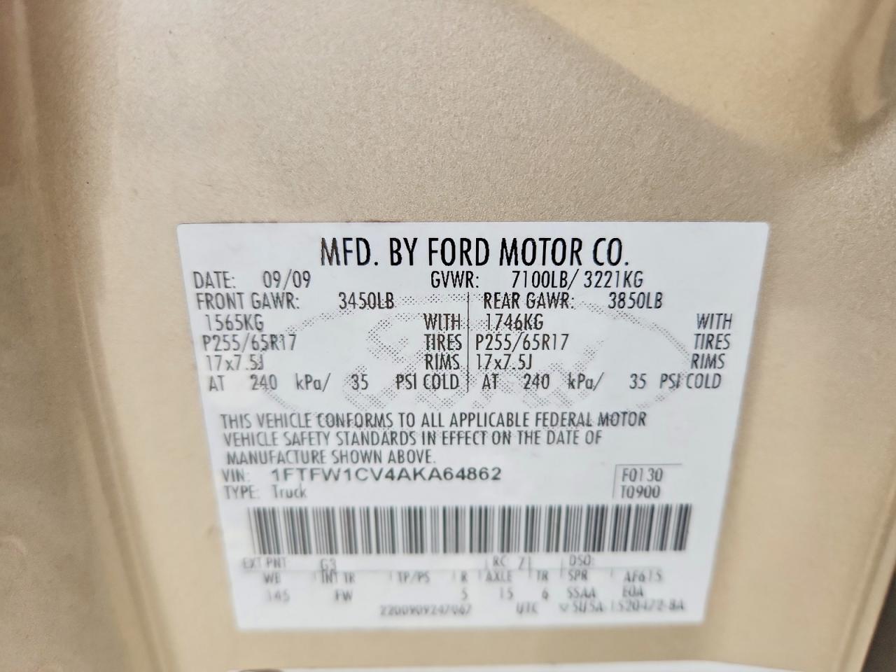 2010 FORD F150