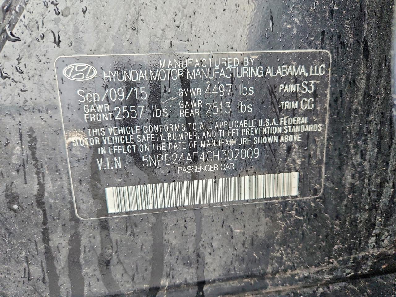 2016 HYUNDAI SONATA