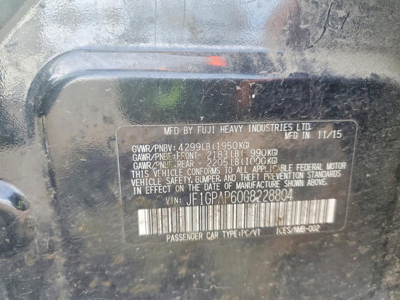2016 SUBARU IMPREZA