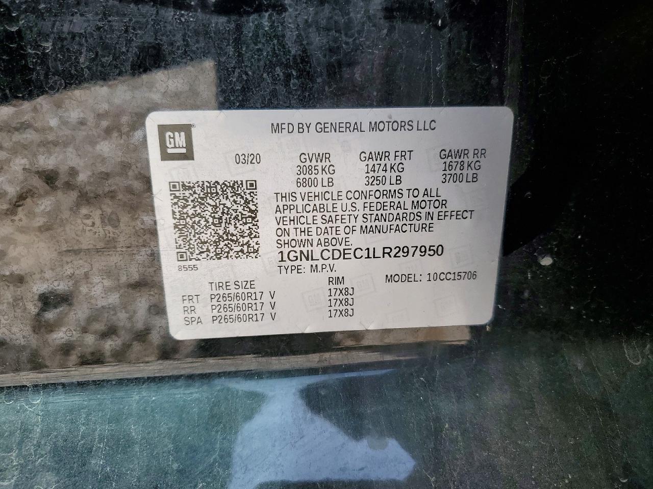 2020 CHEVROLET TAHOE