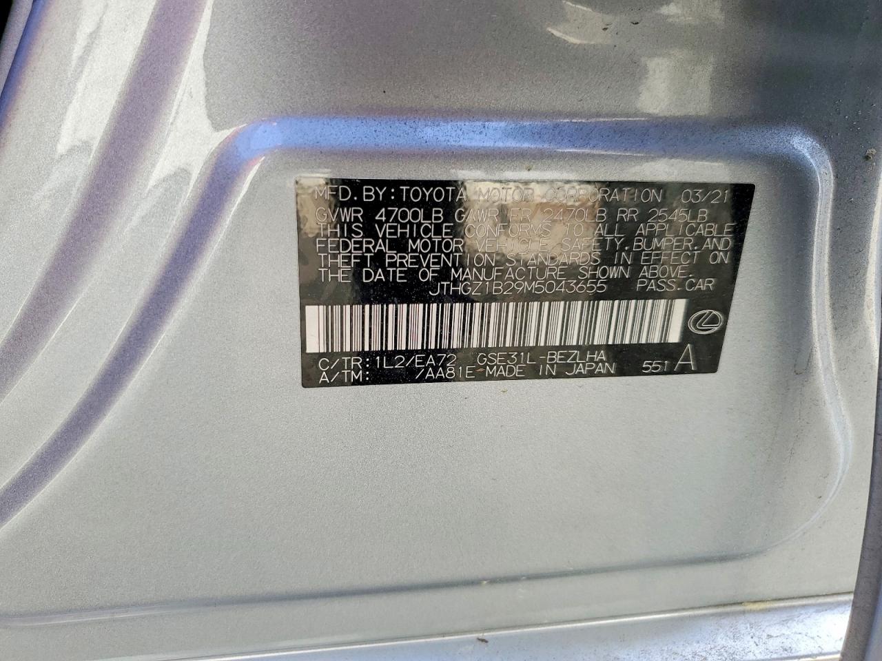 2021 LEXUS IS