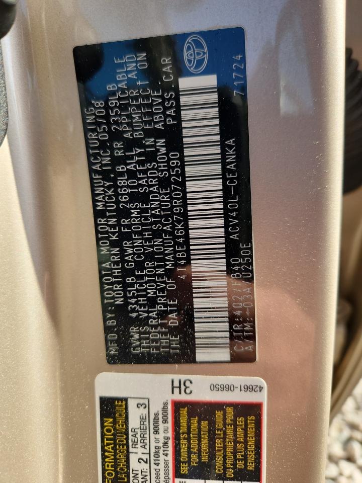 2009 TOYOTA CAMRY
