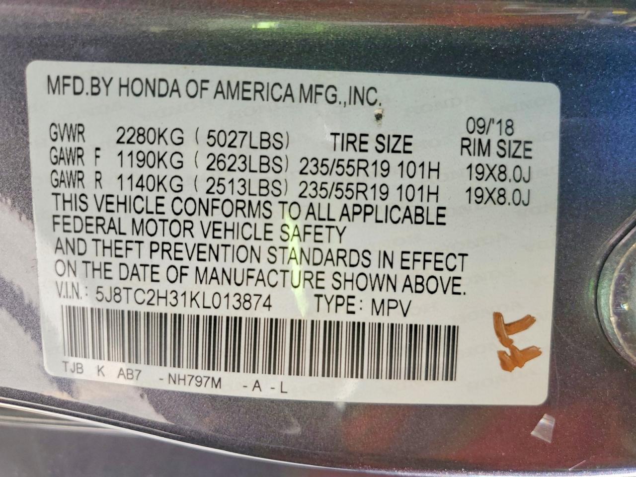 2019 ACURA RDX