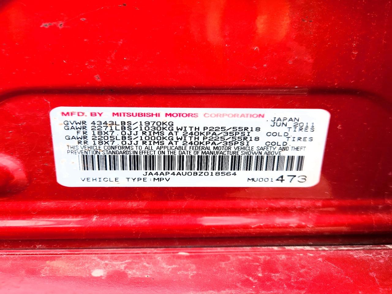 2011 MITSUBISHI OUTLANDER