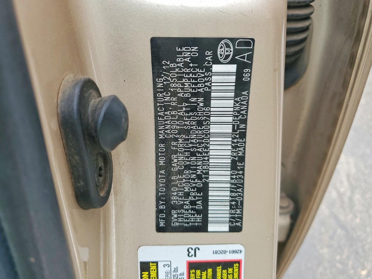 2013 TOYOTA COROLLA
