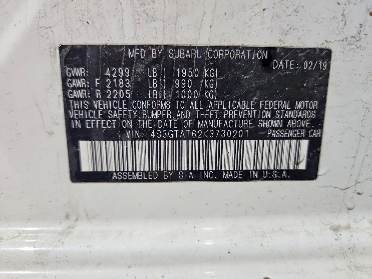 2019 SUBARU IMPREZA