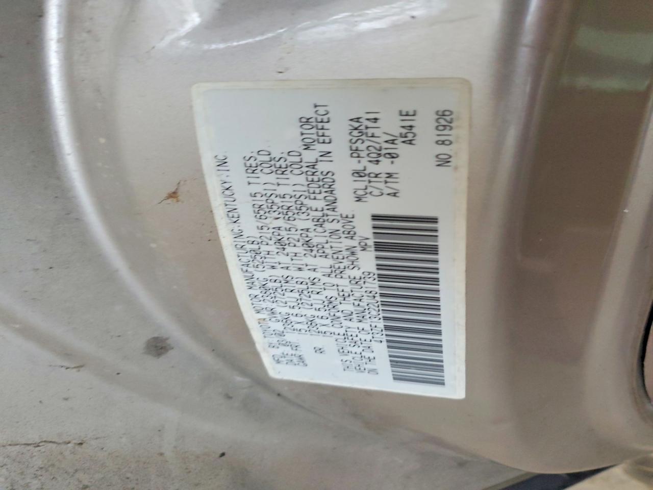 2002 TOYOTA SIENNA